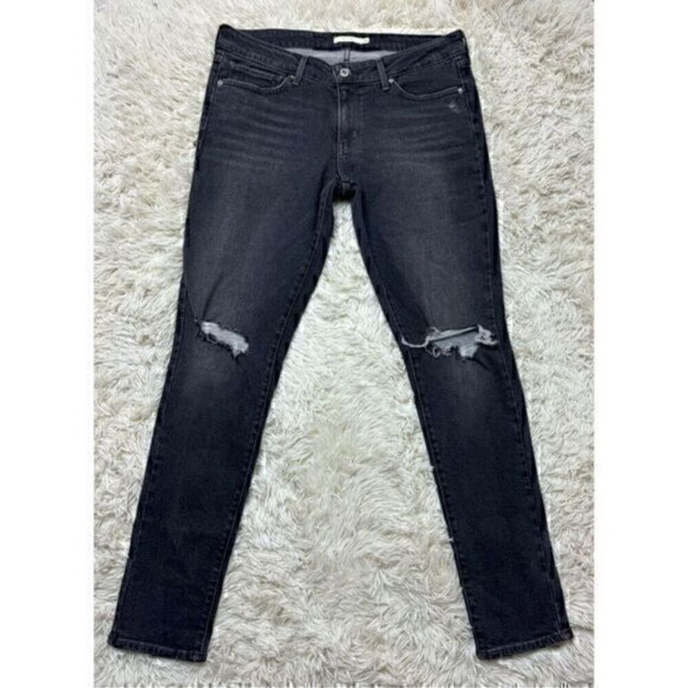 Women’s Charcoal Distressed Levi’s 711 Skinny Jeans Size 31
